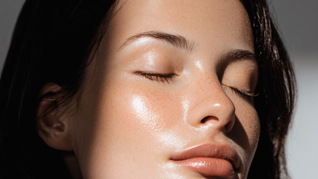 Paciente recebendo tratamento Power II Facial para suavizar linhas de expressão e redefinir o contorno facial.